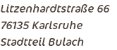 Litzenhardtstraße 66 76135 Karlsruhe Stadtteil Bulach